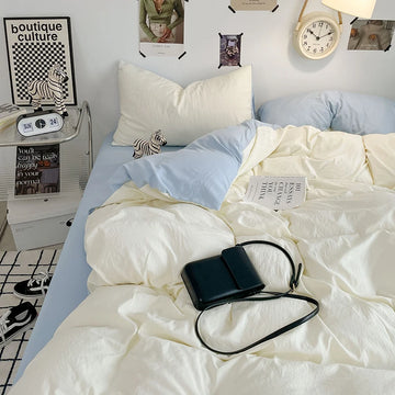 White Duvet Cover Microfiber Solid Color Bedding Set,3pcs Comforter Cover Home Bedroom Decor Green Quilt Cover with 2 Pillowcase